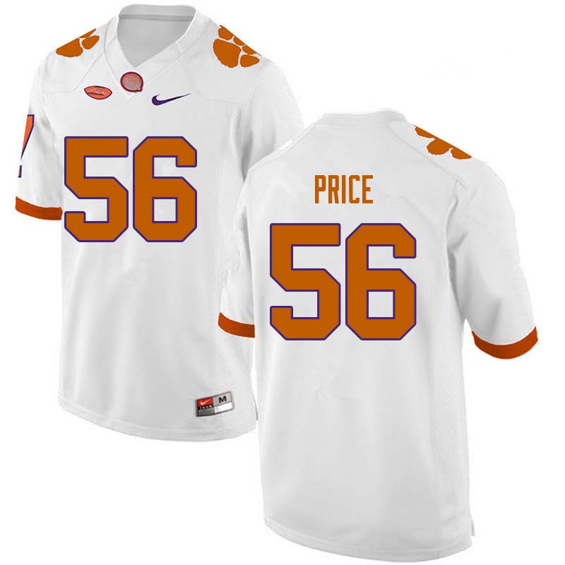 Men #56 Luke Price Clemson Tigers College Football Jerseys Sale-White